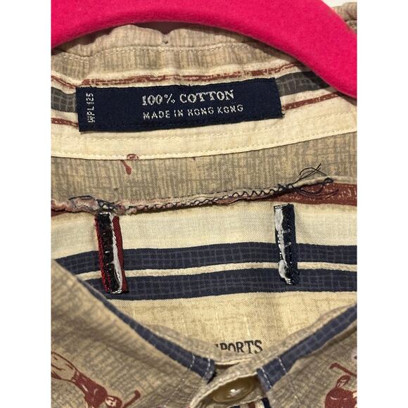 Chaps Ralph Lauren Mens Large Golf Theme Short Sleeve Button Down Cotton Shirt - Picture 6 of 6